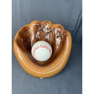 Baseball Glove and Ball Ceramic Coin Bank